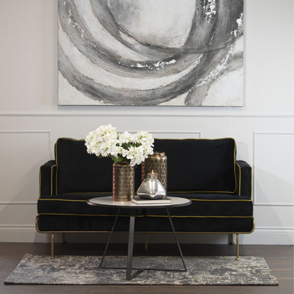 A Grey And Marble Low Side Coffee Table utilising an on-trend combination of materials with a striking angular design that will provide an eye-catching addition to a variety of spaces. This item's hardwearing circular white marble top is inset into its beautifully contrasting steel grey frame.  Equally suited to use as a coffee table as side table thanks to its pleasing proportions, this item is a great all-rounder that can be used to create a contemporary feel wherever it is placed.