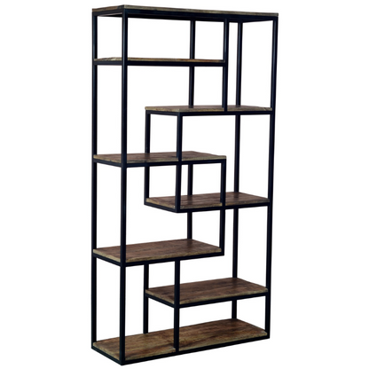 Full of industrial style, the Multi Shelf Industrial Shelf Unit provides storage in one stylish package. It features 6 individual shelves linked together by eye-catching metal work, it can be used to display your accessories and makes a brilliant feature once fully dressed.  Why not turn it perpendicular to a wall to create an attractive room divider?