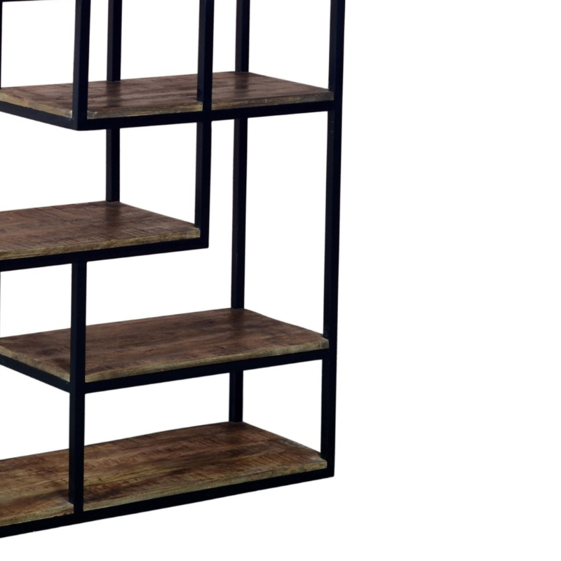 Full of industrial style, the Multi Shelf Industrial Shelf Unit provides storage in one stylish package. It features 6 individual shelves linked together by eye-catching metal work, it can be used to display your accessories and makes a brilliant feature once fully dressed.  Why not turn it perpendicular to a wall to create an attractive room divider?