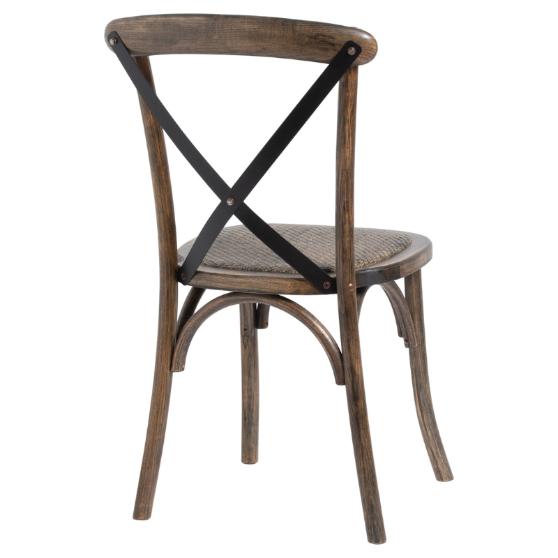 This is the Oak Cross Back Dining Chair, this seat has been designed in solid oak with practicality and comfort in mind, ensuring it would make a great, hard-wearing, dining chair. It features a cross-back design which adds to the comfort of the product while the black finish of the metal gives a subtle industrial feel. The chair has been finished with a rush seat ideal for comfort and longevity. Durable enough for the catering sector and a fantastically timeless addition for the home.