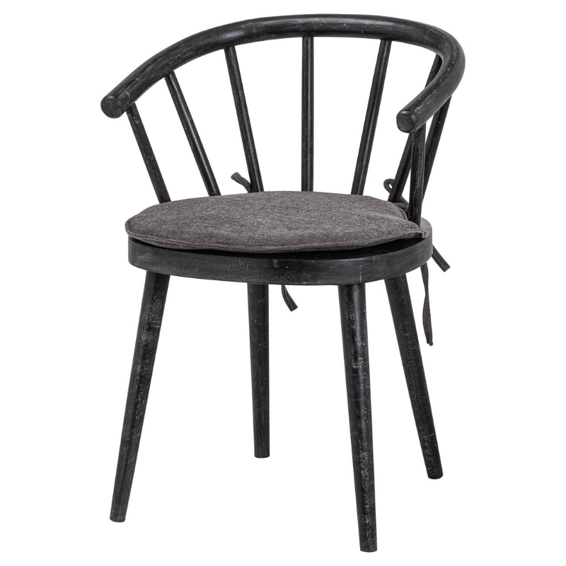 This is the Nordic Collection Dining Chair. Built from hard-wearing mango wood, this scandi-inspired chair's curved back and hand painted soft black painted finish lend an easy-going minimalism to its aesthetic. A perfect option for those looking for elegant simplicity and timeless style.