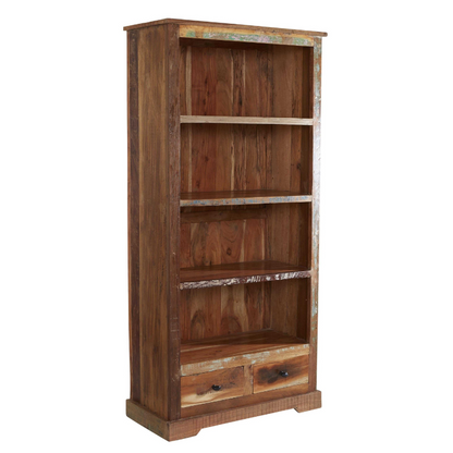 Large Bookcase.Hand crafted by Skilled craftsmen.  This range offers a new dimension to furniture making from 100 % Reclaimed Wood. The range is eco friendly, modern and versatile