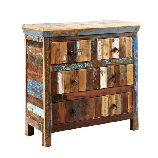 Coastal 4 Drawer Ches. Hand crafted by Skilled craftsmen.  This range offers a new dimension to furniture making from 100 % Reclaimed Wood. The range is eco friendly, modern and versatile.