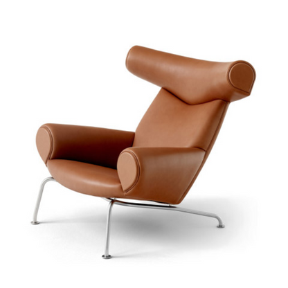 Designer Style Armchair, Genuine Leather - HOMEBELLA