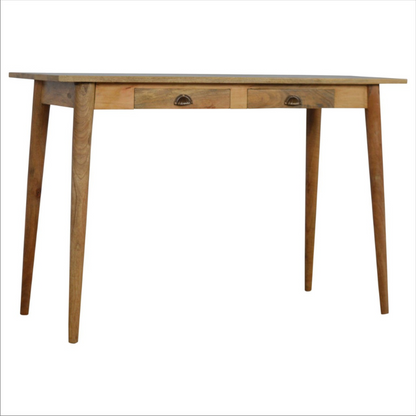 Nordic Style Writing Desk with 2 Drawers-100% Solid Mango Wood