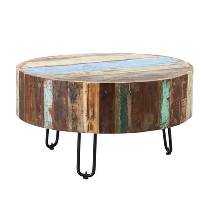 Drum Coffee Table-100 % Reclaimed Wood