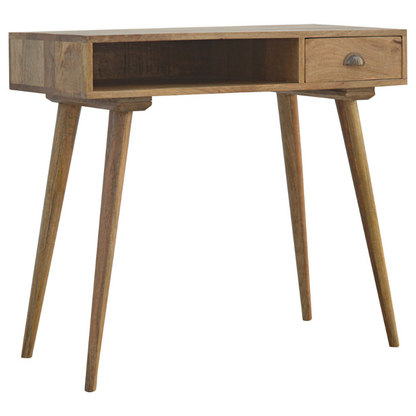 Solid Wood Writing Desk with Open Slot- 100% Solid Mango Wood