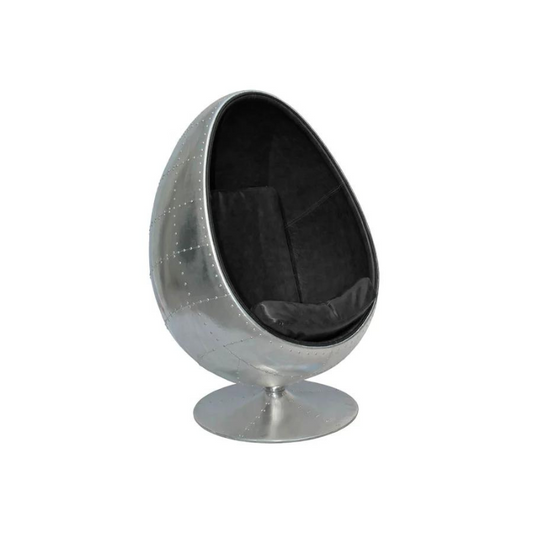 Shop our aluminum aviator egg chair with a black interior, perfect for any modern or vintage living space. Limited Time Offer up to 60% Off with Free Delivery. Order Now and add a unique touch to your home decor.