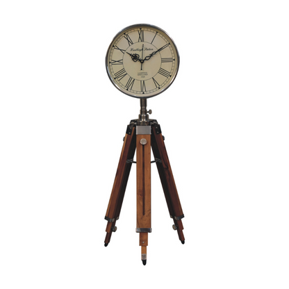 With a minimalist design, this wooden and metal tripod floor clock enhances the modern style and atmosphere of your room. Suitable for various styles, such as modern, art, contemporary, industrial, Nordic, minimalist, rural and etc.  This product is handcrafted individually and as every piece is unique please do expect variations in finish, texture, size and should not be considered as a defect.