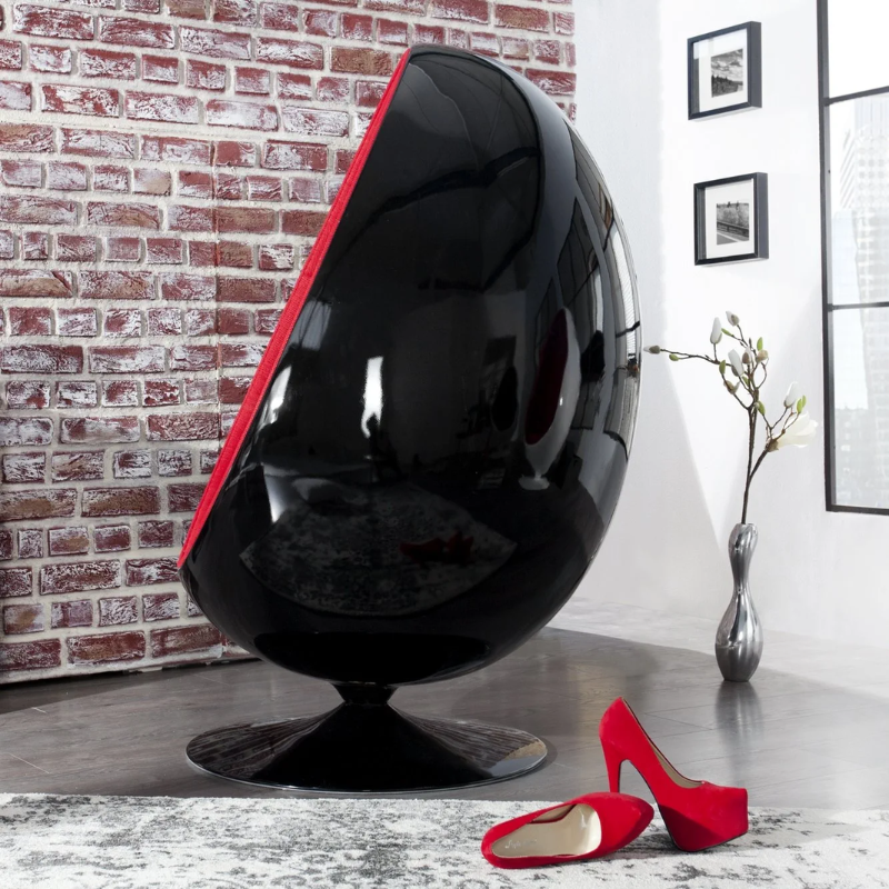 Egg Pod Chair-Black Exterior