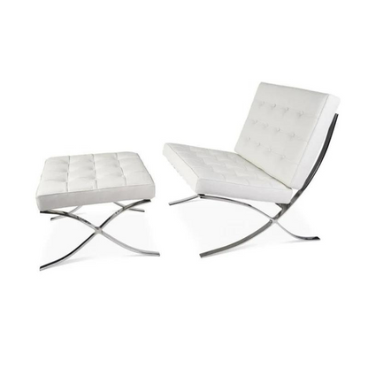 Barcelona Style Lounge Chair & Free Ottoman