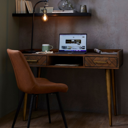 Elevate your workspace with the luxurious Designer Style Gold 2 Drawer Desk from the Havana Gold Collection. Enjoy a Limited Time Offer of 60% Off and Free Delivery. Shop Now and enhance your productivity in style!