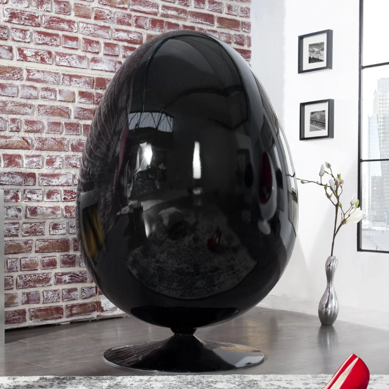 Egg Pod Chair-Black Exterior