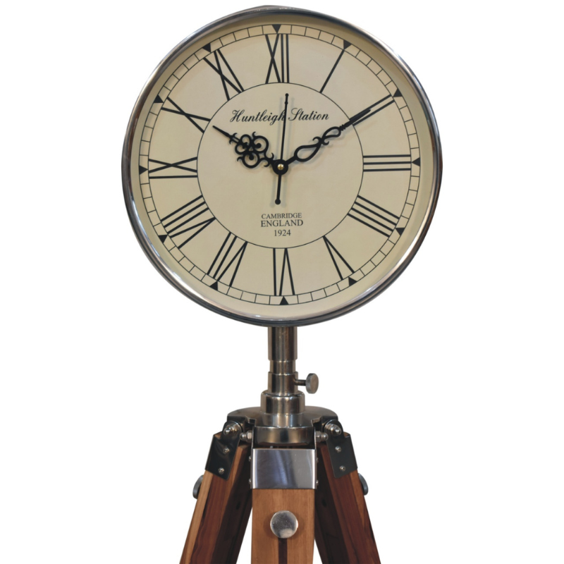 With a minimalist design, this wooden and metal tripod floor clock enhances the modern style and atmosphere of your room. Suitable for various styles, such as modern, art, contemporary, industrial, Nordic, minimalist, rural and etc.  This product is handcrafted individually and as every piece is unique please do expect variations in finish, texture, size and should not be considered as a defect.