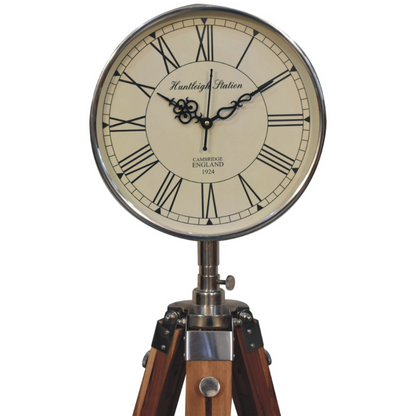 With a minimalist design, this wooden and metal tripod floor clock enhances the modern style and atmosphere of your room. Suitable for various styles, such as modern, art, contemporary, industrial, Nordic, minimalist, rural and etc.  This product is handcrafted individually and as every piece is unique please do expect variations in finish, texture, size and should not be considered as a defect.