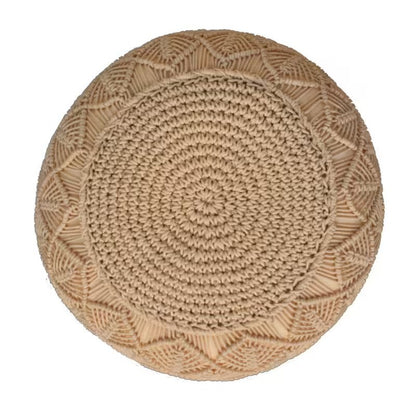 This chunky fashionable pouffe is hand knitted in a lush mustard colour. Being a multifunctional piece you can use this pouffe as an occasional seat, stylish foot stools or comfortable floor cushions in your living room, bedroom or nursery.